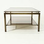 Two Tier Brass And Smoked Glass Coffee Table 1970s thumbnail 12