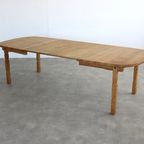 Brutalist Eettafel | Vintage Tafel | Eiken | Verlengbaar thumbnail 10