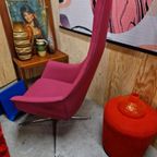 Roze Fauteuil Retro Draaistoel Roze Draaifauteuil thumbnail 5