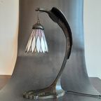 French Art Deco Bird Lamp With Tiffany Dome thumbnail 5