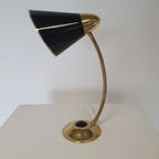 Mid-century Brass Big Button Table Lamp thumbnail 2
