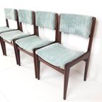 4 Vintage Eettafel Stoelen | Licht Blauwe Rib Nieuw thumbnail 8