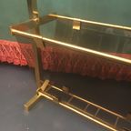 Elegante Origineel Vintage Italiaanse Krantenbak In Messing thumbnail 2