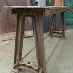 Prachtige Vintage Industrie Sidetable Tafel thumbnail 2