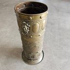 Brass Hall Stick / Umbrella Stand / With Small Water Bucket Inside thumbnail 3