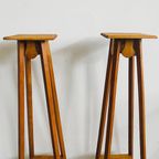 Set Hoge Vintage Plantentafels Teak 1960’S thumbnail 3