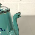 Antieke Emaille Kan Met Bloemen thumbnail 5