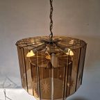 Vintage Waterval Kroonluchter Met Geslepen Gerookt Glas thumbnail 4