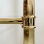 Hollywood Regency Bijzettafel Etagère Messing Glas 1970s thumbnail 9