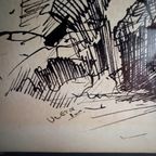 Pentekening. Figuratief. '50-'60. Gesigneerd. thumbnail 4