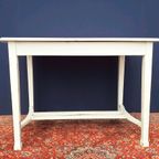 Vintage Witte Eiken Tafel, Eettafel, Dinnertable, Bureau thumbnail 3