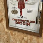 Beefeater Gin Spiegel Vintage Reclame Glas In Lijst thumbnail 3