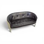 Bz49 Sofa By Hans Ell For 't Spectrum / 1970 / Dark Brown Leather thumbnail 3