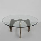 Bronzen Brutalist Salontafel Met Glazen Blad thumbnail 6