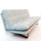 Vintage Artifort Kho Liang 3 Zits Bank Blauw | Ribstof Licht thumbnail 8