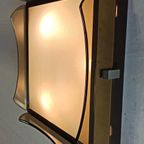 Vintage Italiaans Gerookt Glas Plafondlamp / Wandlamp thumbnail 7