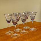 Vintage Borrelglazen Borrelglaasjes Cocktailglazen Glazen Blauw Zilver thumbnail 11