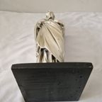 Italian Jesus Christ Sculpture Silver Plated Argenti 725 Heart Of Sacred thumbnail 8