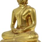 Thaise Messing Boeddha Beeld Sculptuur Zittend Dhyana Mudra thumbnail 12