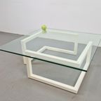 Modern Lourens Fisher Minnimalist Duo Salontafel Glas Wit thumbnail 11
