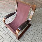 Vintage Fauteuil Slede Stoel Jaren 70 Leren Fauteuil Stoel thumbnail 13