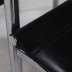 Set Of 2 Italian Modern Saddle Leather And Chromed Steel Chairs 1980S thumbnail 13