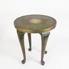 Rooktafel Met Bewerkte Koperen Bovenplaat - Ca. 1920 thumbnail 5