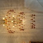 Xxxl Vintage Murano Teardrop Bruine Pegels Kroonluchter Goud Frame thumbnail 2