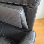 Leolux Cece Fauteuil Op Steren Voet. Zwart Leer thumbnail 14