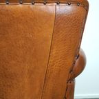 In Zeer Goede Staat Verkerende Schapenleren Armchair/ Fauteuil Met Een Luxe Uitstraling thumbnail 10