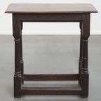 Grote, Functionele Antieke Engelse Bijzettafel/ Stool Met Een Waanzinnig Patina thumbnail 5