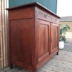 Antieke Massief Eiken Kastje Houten Commode Buffetkast thumbnail 15