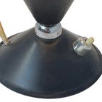 Ca. 1960 - Table Lamp With Ribbed Opaline Glass - Mounted On A Black Base thumbnail 8