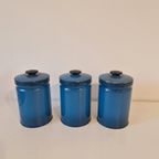 3 Vintage Brabantia Blikken Koffie Suiker Thee Metalen Bus thumbnail 5