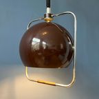 Vintage Gepo Hanglamp In Bruine Kleur | Space Age Light Fixture | Mid Century Moderne Plafondlamp thumbnail 4