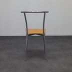 4x Postmoderne Eetkamerstoel Chrome & Plywood Segis, 90s thumbnail 3