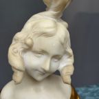 Alphonse Henri Nelson (1854–1919). Origineel Elegant Borstbeeld Van Marmer En Verguld Brons. thumbnail 4