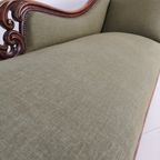 Antieke Engelse Victoriaanse Chaise Lounge - Gemaakt Van Mahonie, Prachtig Gestoffeerd thumbnail 4