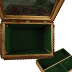 Oude Houten Tramp Art Doos Juwelenkist Trinket Volkskunst thumbnail 2