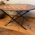 Lage Dambord Tafel Speeltafel Salontafel Vintage Frans thumbnail 3