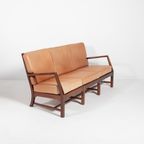 Mid-century Danish Modern 3-seats Sofa With Cognac Leather Cushions thumbnail 19