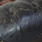 Zeer Luxe, Antieke Rundleren 3 Zits Chesterfield Bank Met Een Uniek Karakter En Een Uitmuntend Pa thumbnail 20