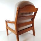 Vintage Deense Dyrlund Fauteuil Nieuw Gestoffeerd Off White thumbnail 3
