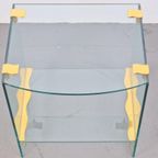 Vintage Bijzettafel Messing Glas Side Table Regency ’70s thumbnail 2