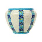 Polychrome Bloempot Vaas Catteau Boch Keramis Art Deco Ca. 1922 thumbnail 5