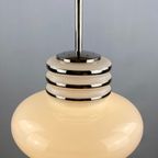 Mid-century White Glass And Chrome Pendant Lamp By Leclaire & Schäfer 1970 thumbnail 4