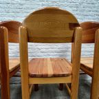 Set (4) Vintage Eetkamerstoelen Grenen Hout - Daumiller thumbnail 7