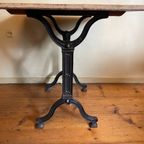 Vintage Bistro Tafeltje Eiken Blad Tuintafel Café Eettafeltje Frans thumbnail 7