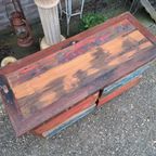 Kleurrijk Tv Meubel, Sidetable, Console Gemaakt Van Sloophou thumbnail 4