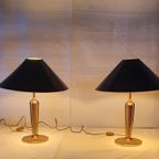 Vintage Hollywood Regency Messing Set 2 Lampen thumbnail 4